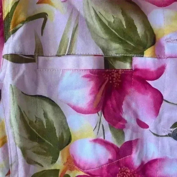 Caribbean Joe Women's Pink Floral Jacket Size L Casual Long Sleeve - Picture 5 of 9